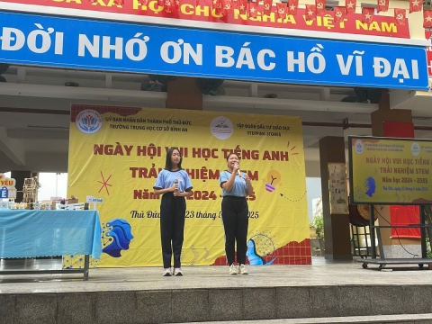 NGÀY HỘI VUI HỌC TIẾNG ANH TRẢI NGHIỆM STEM THCS BÌNH AN