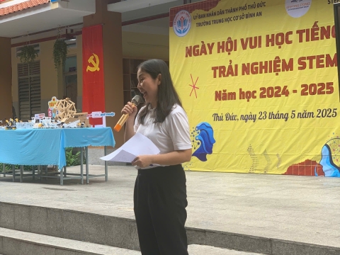NGÀY HỘI VUI HỌC TIẾNG ANH TRẢI NGHIỆM STEM THCS BÌNH AN