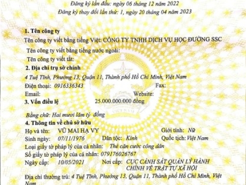DỊCH VỤ HỌC ĐƯỜNG SSC