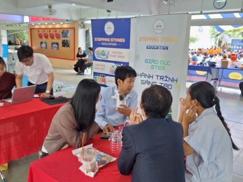 STEPPING STONES EDUCATION ĐỒNG HÀNH CÙNG THPT NGUYỄN AN NINH , TPHCM TRONG NGÀY HỘI TƯ VẤN TUYỂN SINH QUA HOẠT ĐỘNG TRẢI NGHIỆM STEM - AI