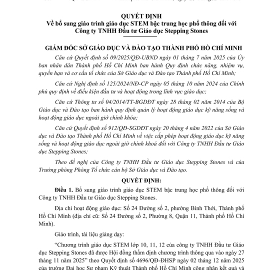 STEM TRUNG HỌC PHỔ THÔNG