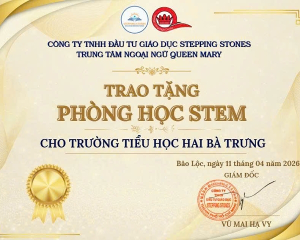 TRAO TẶNG PHÒNG HỌC STEM CHO TRƯỜNG TIỂU HỌC HAI BÀ TRƯNG